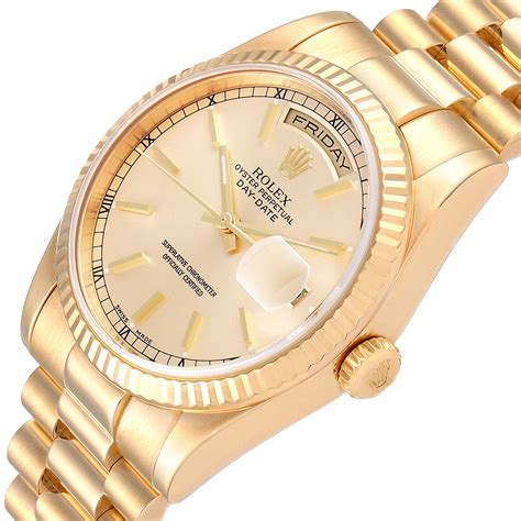 rolex gold presidential day date|rolex presidential day date 36mm.